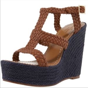 Kate Spade Lila Wedge Brown/Tan & Navy Size 9
